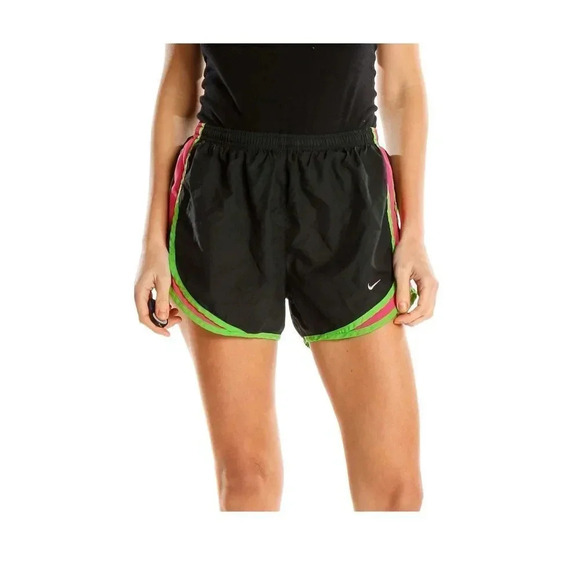 Nike Dri-Fit Tempo Running Shorts XS Black Pink Green 3” Brief Liner Lightweight - Picture 1 of 8